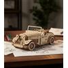 NiXiM 3D puzzle VINTAGE CAR puzzle 3D in legno, porte anteriori e posteriori apribili e vano motore da entrambi i lati, ruote girevoli, tecnologia di taglio laser, modello di auto in legno fai da te