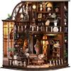 Chinoket Book Nook Kit-Bacco Libreria modello (stile vintage europeo), puzzle in legno 3D fai da te con LED, set fai da te per adulti e ragazzi, regalo e accessori per la casa
