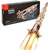 UGEARS Kit di modelli di razzi UGEARS NASA Saturn V - Kit di modelli di astronavi per adulti - Puzzle di costruzione di navette spaziali in legno 3D - Puzzle in legno 3D di navicella spaziale