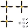 FLYCOLOR 3 set di eliche a 4 pale con elica e un adattatore per VOLANTEXRC 761-11 761-12 761-13 P40 BF109 P51 F4U T28