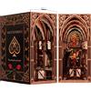 MiniCity Book Nook, Casa in Miniatura, Puzzle in Legno 3D Fermalibri Inserto per Libreria, Fermalibri Decorazione per Libreria, Book Nook Biblioteca Decorazione Regalo per Adulti (Alice nel Paese