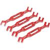 Fydun Set di Chiavi per Tiranti in Alluminio Regolabili da 4 Pezzi per Auto RC, Dispositivo di Rimozione Giunto Sferico, per Modelli 1/10 e 1/16, Strumento di Riparazione Efficiente (rosso)