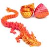 DUOCIYUAN Uovo di Drago Stampato 3D, Giocattolo di Drago Sorpresa in Uovo per Regali Adulti Bambini Drago Articolato per Easter Giorno di Natale Decorazione Ufficio (Rosso)