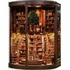 YUANOU 3D Book Nook Kit, Casa Miniatura 3D DIY In Legno con Luce LED Touch, Biblioteca Rotante A Due Livelli, Libreria Ad Albero e Copertura In Acrilico Intelligent Tree