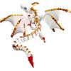 KXWDKJ Giocattolo stampato in 3D con drago stampato in 3D con ali, articolazione completa del corpo, per casa e ufficio, decorazione da scrivania (40 cm, bianco rosso oro)