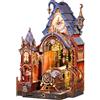 Tonecheer Book Nook Kit puzzle in legno 3D, mondo magico a LED, set fai da te interattivo, libreria fai da te, decorazione gotica, regalo per adulti e fan (Binario Magico)