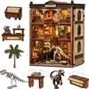 Chinoket Book Nook Kit-(Tema Dinosauri) Modello in miniatura del Museo dei Fossili, puzzle in legno 3D fai da te con LED, set fai da te per adulti, Idea Regalo Creativa,decorazione per libreria