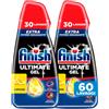 Finish Ultimate Gel, Gel Detersivo per Lavastoviglie, 30 lavaggi, 540 ml, Limone, Extra Potere Sgrassante, Extra Brillantezza, Pulizia Profonda (Confezione da 2)