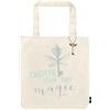 moses. Shopper Magic in crema Romantasy, borsa per il trasporto in 100% cotone, grande borsa per libri in design nuovo adulto, chiave alata, con ciondolo in metallo abbinato, avorio, taglia unica,