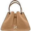 Ermanno Firenze - Borsa Donna a mano elegante con logo ER. Handbag in pelle sostenibile effetto martellato, doppi manici. Borsa capiente da giorno, lavoro e tempo libero.