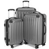 Hauptstadtkoffer ALEX Set di 3 Valigie - Bagaglio a Mano 55 cm, Valigia Media 65 cm e Valigia Grande 75 cm, Rigide ABS/PC, Lucchetto TSA, Argento