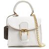 FIRENZE ARTEGIANI. Annicco mini borsa a mano e tracolla da donna. Vera pelle finitura Dollaro.12 x 8,5 x 10,5 cm. Colore: bianco, bianco, Contemporaneo