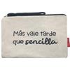Hello-Bags. Necessaire/Pochette. Esterno: 100% cotone. Con cerniera interna e fodera. Include una bella busta regalo kraft. Modello MASVALE. Colore: Écru/Nero. Misure:23x15,5 cm.