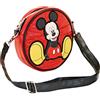 Disney Topolino Shoes-Borsa a Tracolla Rotonda Padding, Rosso, 18.5 x 18.5 cm