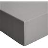 Amazon Basics - Lenzuolo con angoli, in jersey, Grigio acceso - 80 x 190 cm
