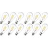 LVWIT Lampadine di Filamento a LED Attacco E27, ST64 Edison Vintage,8W EquivalentI a 75W, 1055 Lumen, Luce Bianca Calda 2700K,Consumo Basso,Risparmio Energetico,Non Dimmerabile - Pacco da 12 Pezzi