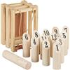 Relaxdays Kubb Gioco Vichingo, Gioco di Lancio Finlandese con Box da Trasporto, in Legno, per Adulti e Bambini, Naturale