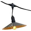 Lumisky Ghirlanda di luci per esterni 10 paralumi in acciaio stile vintage MINI VINTY LIGHT HYBRID LED bianco caldo 6m solare e su settore