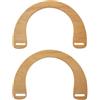 Stafil Set 2 Manici Rigidi ad Arco per Borse in Legno Naturale 18,5 x 12,5 cm con Asole Integrate, per Uncinetto e Tessuto