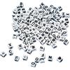 Rayher dadi 1610102 perle minilabel - Lettere in plastica, 5 x 5 mm, blister 40 G, colore: bianco