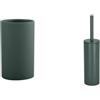 Spirella - Scopino WC e Portaspazzolino Akira - Verde Scuro Opaco | Scopino WC e Portaspazzolino · Set Bagno Coordinato · Finitura Verde Scuro Opaco · Facile da Pulire