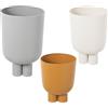 DRW Set di vasi con piedini in metallo in colori assortiti 30 x 30 x 48, 27 x 27 x 41 e 26 x 26 x 34 cm