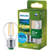 Philips Lampadina LED Philips UltraEfficient Trasparente P45 a Filamento, Attacco E27 Edison, Classe Energetica A, 806 lm, Equivalente 60W, Bianco Caldo (2700K), EyeComfort, 50.000 ore, Pacco da 1