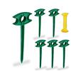Relaxdays Set da 25 Picchetti per Tende, Corda 15 m, Pioli in Plastica PP, Ancoraggio a Terra, Guida Filo, Verde Giallo