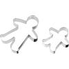 Zenker 44869 - Set di 2 formine per biscotti a forma di pupazzo di zenzero, 2 diverse dimensioni, per biscotti natalizi, tagliapasta in acciaio inox, 16 cm e 10,5 cm
