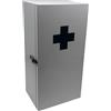 Relaxdays Armadietto medicinali, 3 scomparti, HxLxP: 42 x 21 x 15,5 cm, per medicinali, da parete, bianco/grigio