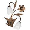 ONLI Forgiata - Applique 2 Luci, Vetro opaco color Bianco, Metallo Marrone spennelato Oro