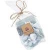 DRW Sacchetto di Conchiglie assortite con spugne e Pietre Decorative in Blu 9x6x14/23cm