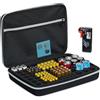 Relaxdays Custodia Porta Batterie Stilo con Tester, 134 Pile AA, AAA, C, D e 9V, Valigetta Organizer Portabatterie, Nero