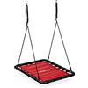 Relaxdays Altalena a Nido per Esterni, Dondolo per Il Giardino, Regolabile, Carico Fino a 100 kg, LP103x77cm, Rosso Nero