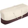 vailge Borsa portaoggetti per cuscini da patio, impermeabile, per mobili da esterni, rettangolare, con cerniera, con manici, standard, beige e marrone