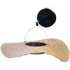 Lumisky SUNNY SMALL ROUND - Lampada da parete a energia solare, in erba marina, stile bohémien CORALIA H15 cm