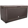 VOUNOT® Baule da Giardino Impermeabile, Cassapanca Contenitore da Esterno con Maniglie e Rotelle, 310 L, Effetto Rattan, Marrone