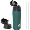AORIN Borraccia Termica, Borraccia in Acciaio Inox 18/8, 500ml Borraccia Bambini, Bottiglia Termica Senza BPA e Perdite, Thermos per Sport, Outdoor e Pendolarismo con 2 Coperchi