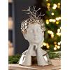 GILDE Vaso Pretty in ceramica con testa dorata, grigio lucido, altezza 25 cm, decorazione per la casa, idea regalo per interni