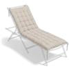 Relaxdays Cuscino Imbottito Trapuntato per Panca e Pallet, 180x70 cm, con Lacci, da Esterno, Beige