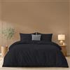 Twinzen - Copripiumino Matrimoniale 240x220 cm con 2 Federe 50x70 cm | Sacco Piumino Matrimoniale · Microfibra Ultra Morbida · Nero · 3 Pezzi · OEKO-TEX · Chiusura con Cerniera · Resistente