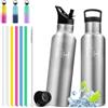 Grsta Borraccia Termica, Borraccia 750ml, Senza BPA, Borraccia per Ufficio | Borraccia con Cannuccia, Senza Perdite, Mantiene Caldo per 12 Ore/ Freddo 24 Ore, Borracce per Lavoro, Pilates, Trekking