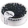 Rayher 14202576 - Perline in vetro, 3 mm, iridescente, confezione da 100 pezzi, colore: nero, non iridescente