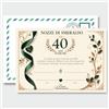 GHIBLI Biglietto Auguri 40 Anni Matrimonio, Regalo Personalizzato Nozze Smeraldo | Certificato 40° anniversario di matrimonio da compilare, grande e originale attestato A4 stile pergamena con busta abbinata