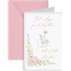 ARKRAFT Biglietto auguri battesimo bambina rosa formato 17 x 12 cm con busta portasoldi (B1)