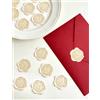 TOOHAO Sigillo Ceralacca - Cuore e Ramo D'ulivo, 48 Pezzi Cera Lacca Adesivi Beige | Timbro Ceralacca Personalizzato per Busta Lettera Inviti Matrimonio Compleanno Confezioni regalo Decorazioni