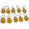 JWFKWNH 10 portachiavi scrivibili RFID a distanza ravvicinata T5577 da 125 Khz per portachiavi RFID riscrivibile per copia/clonazione di carte (giallo)