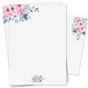 younikat Carta da lettere fiori acquerello rosa A4 50 fogli - dv470 | Set elegante con buste per compleanni, certificati, menu e corrispondenza personalizzata nei colori verde e rosa