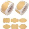 Generic 1 rotolo/250 etichette adesive in carta kraft marrone, etichette decorative autoadesive vintage per barattoli di vetro, confezioni regalo, conservazione degli alimenti, panetteria e artigianato fai da