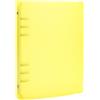 Generic Raccoglitore a 6 anelli, formato A5, trasparente, in morbido PVC con elastico abbinato, per quaderni ricaricabili, con superficie opaca, per conservare timbri e matrici (23 x 17,5 cm) (giallo)